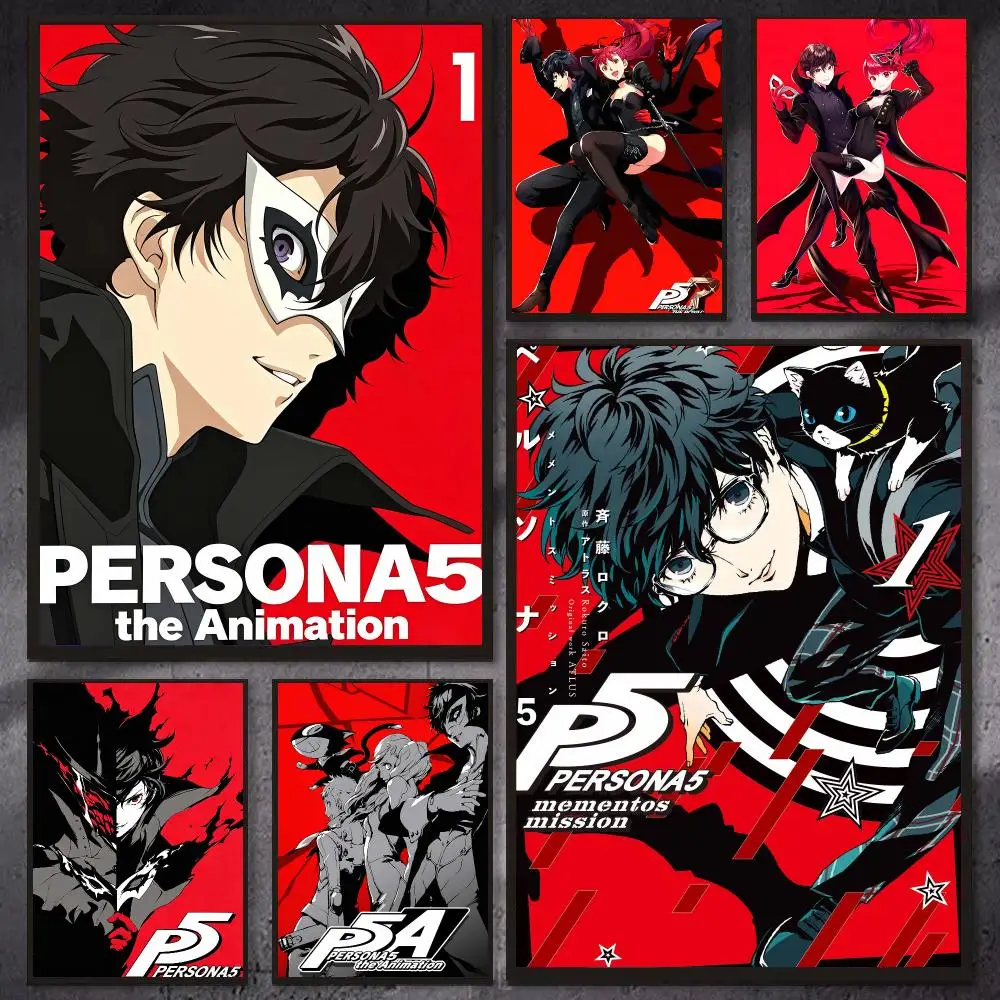 Video Game P-Persona 5 Poster Modern Aesthetic Gaming Room Decor Canvas Wall Art Poster Cool Room Stuff
