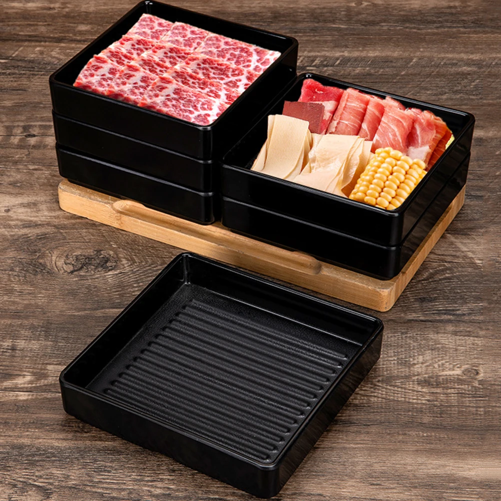

Barbecue Plate Meatball Sushi Portable Outdoor Dinnerware Melamine Food Restaurant Smooth Practical Decor