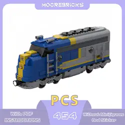 MOC Building Blocks Santa Fe Chief Blue Locomotive Train Model Bricks Desktop Decoration Toy Kit Children's Birthday Gift