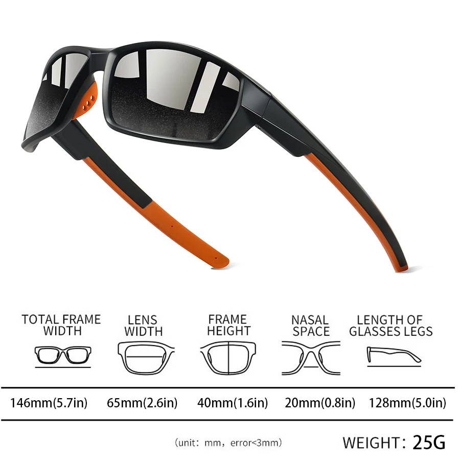 نظارات شمسية عصرية UV400 للرجال والنساء مع سلسلة للجري وتسلق الجبال والقيادة والصيد والرياضة الخارجية