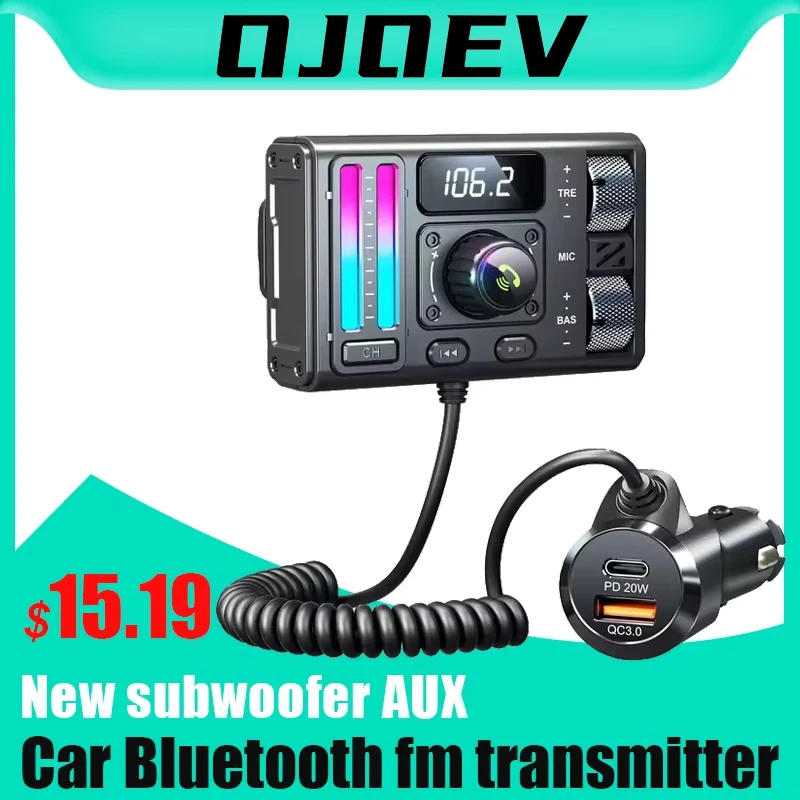 

Bluetooth-compatible Car Mp3 FM Transmitter Digital Display with USB MP3 Player Drop Shipping