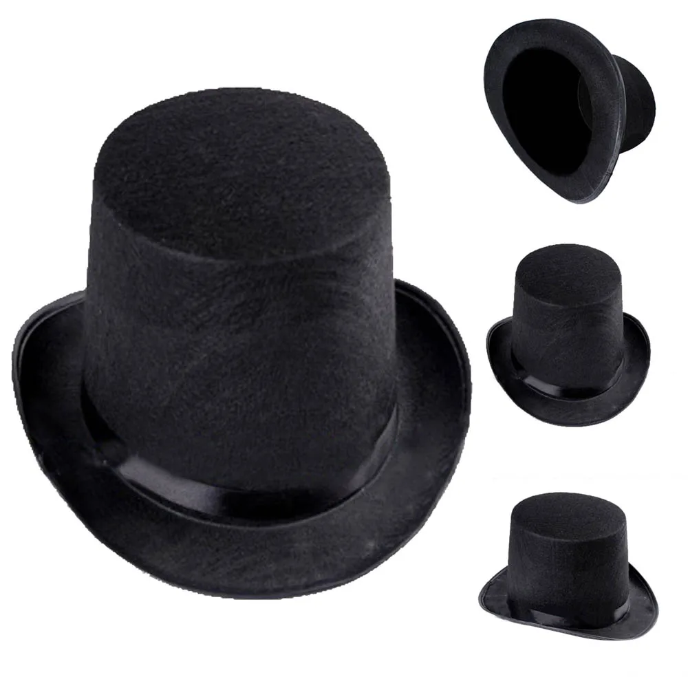 Kid Adult Christmas Magician Gentleman Baron Top Hat Props Ball Dress Up Costume Black Top Hat For Steampunk Lovers Cosplay