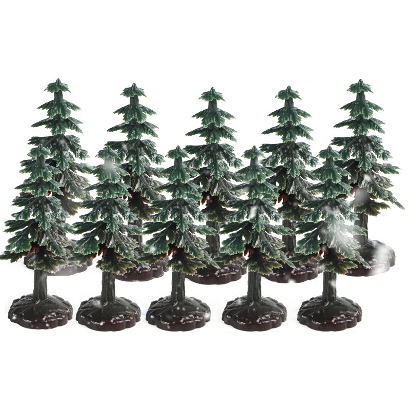 10/20/40pcs Christmas Trees Plastic Model Artificial Miniature Tree Scenery Railroad Decor Building Landscape Accessories Toys