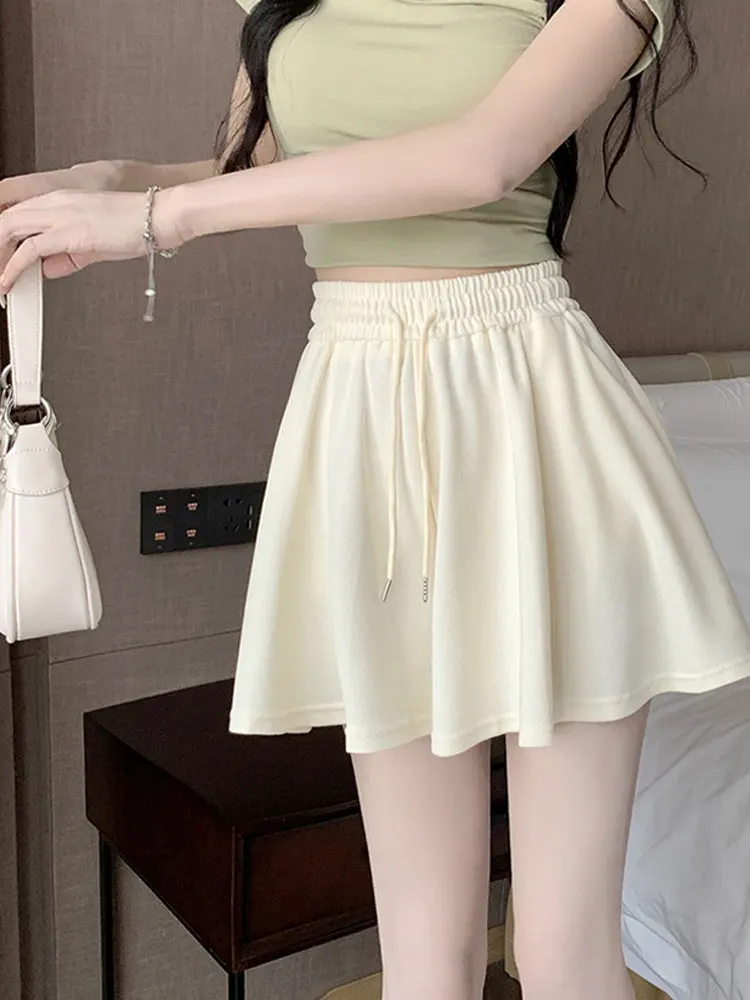 Casual Oversized Pleated Women Shorts Skirt Women Summer High Waist Solid Wide Leg Short Women Korean Y2K Clothes Plus Size 5XL