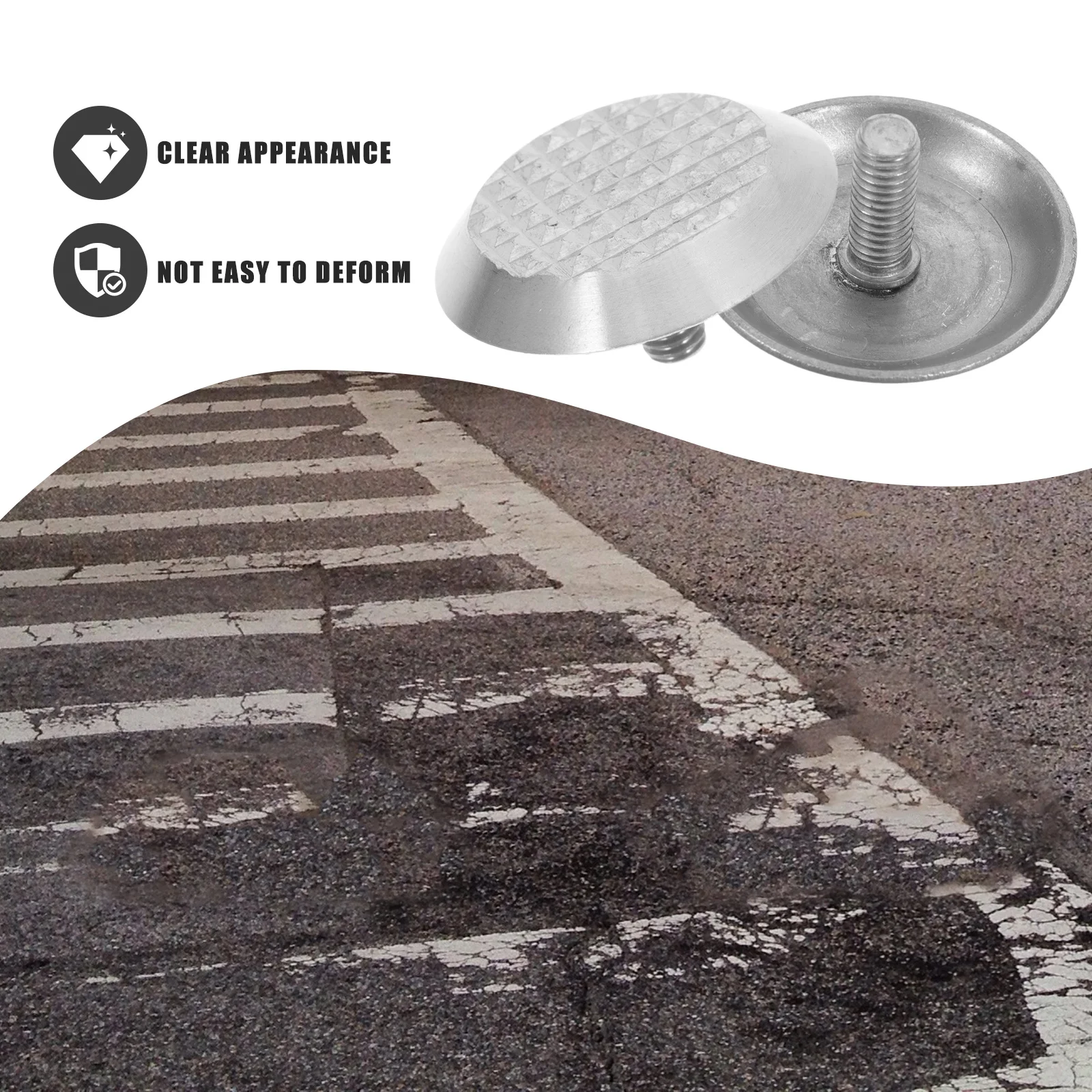 10pcs Blind Road Nail 304 Stainless Steel Antislip Safety Tactile Studs for Sidewalk Subway Airport Visually Impaired Guidance
