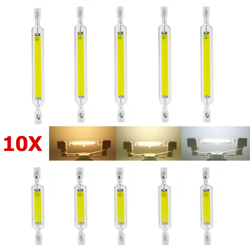 

10pcs Dimmable R7S Glass COB LED Light Tube J78 J118 5W 10W 20W LED Floodlight 3000K 4000K 6000K White Light Ceramic LED Lamp