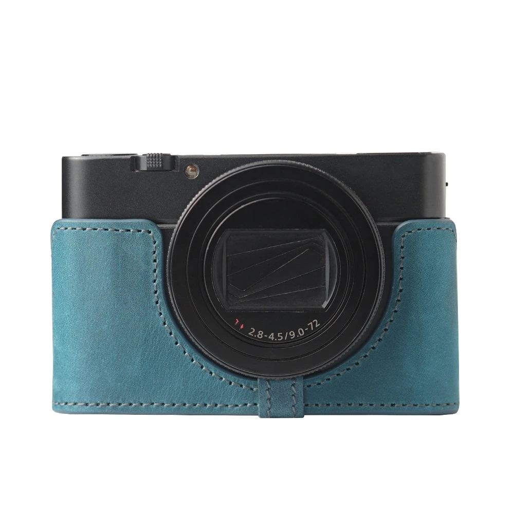 Genuine Real Leather Half Camera Case Bag Cover For Sony RX100M6 Case RX100 VI Case Camera Bag Photography Accessories image 3