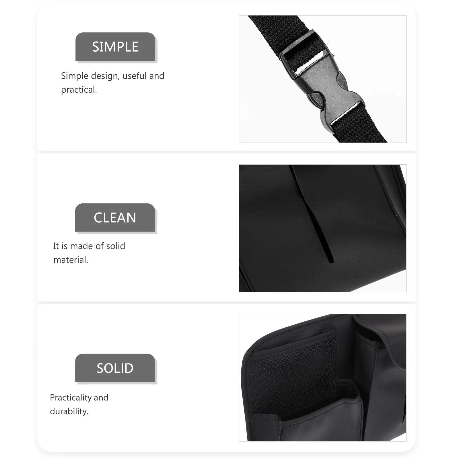 

Car Backseat Organizer Storage Bag Tissue Holder Snack PU Car Seat Accessories Space Saving Durable Material Fits Models