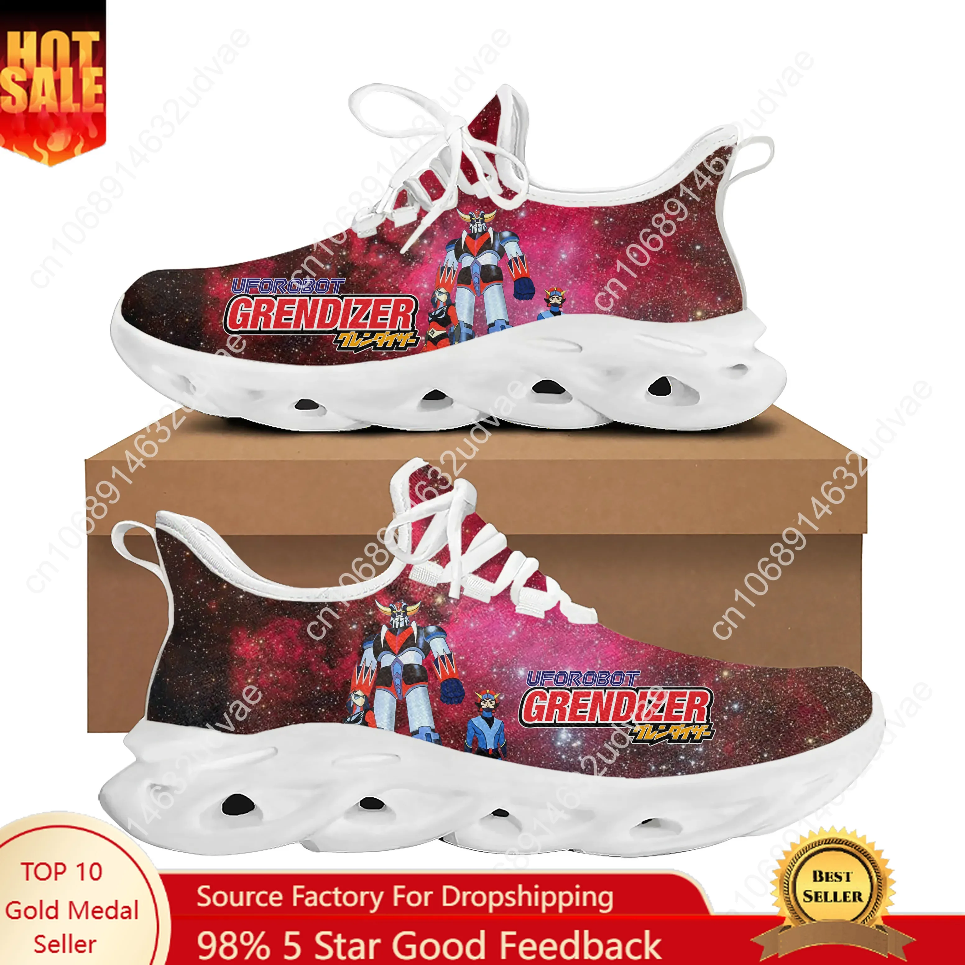 

UFO Robot Grendizer Flats Sneakers Mens Womens Teenager Sports Running Shoes High Quality Cartoon Custom Lace Up Mesh Footwear