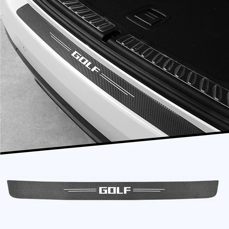 1PC Car Trunk Bumper Strips Carbon Fiber Protective Pad Anti-Scratch Cover Stickers for VW GOLF 4 5 6 7 8 Mk4 Mk5 Mk6 Mk7 Mk8