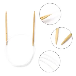 Aghi per maglieria circolari in plastica di bambù da 2mm-10mm aghi per uncinetto Beige perni strumenti per artigianato ad ago strumenti per cucire fai da te, lunghezza 80cm, 1 pz