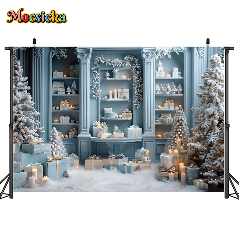 Mocsicka Winter Christmas Photography Background Gorgeous Xmas Tree Decoration Holiday Party Kids Family Photo Backdrops Studio