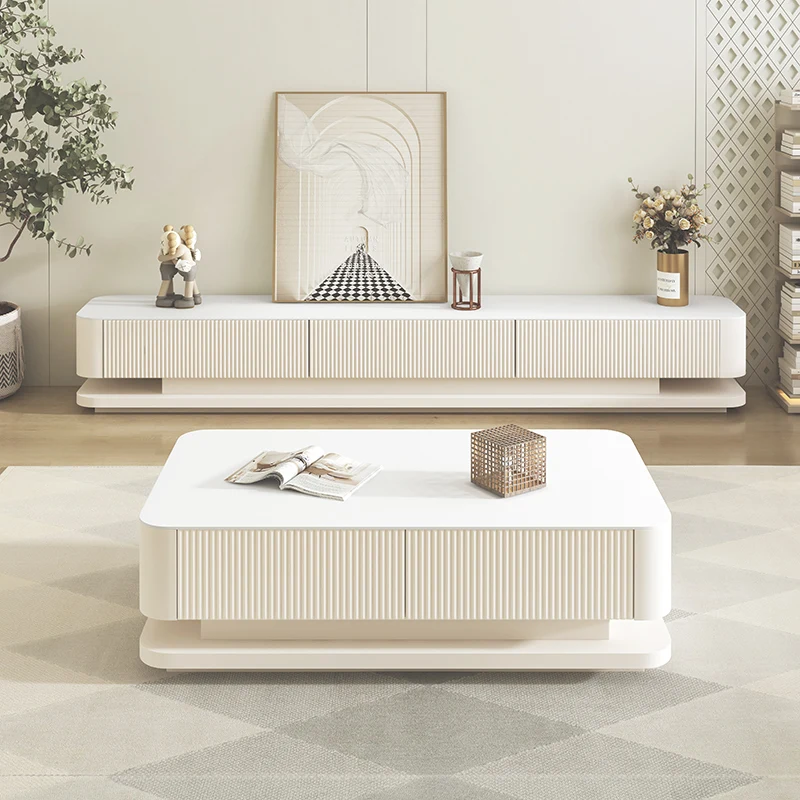 Cream Wind Simple TV Cabinet Storage Designer Living Room Light Luxury Tv Table Modern Nordic Archivadores Trendy Furniture
