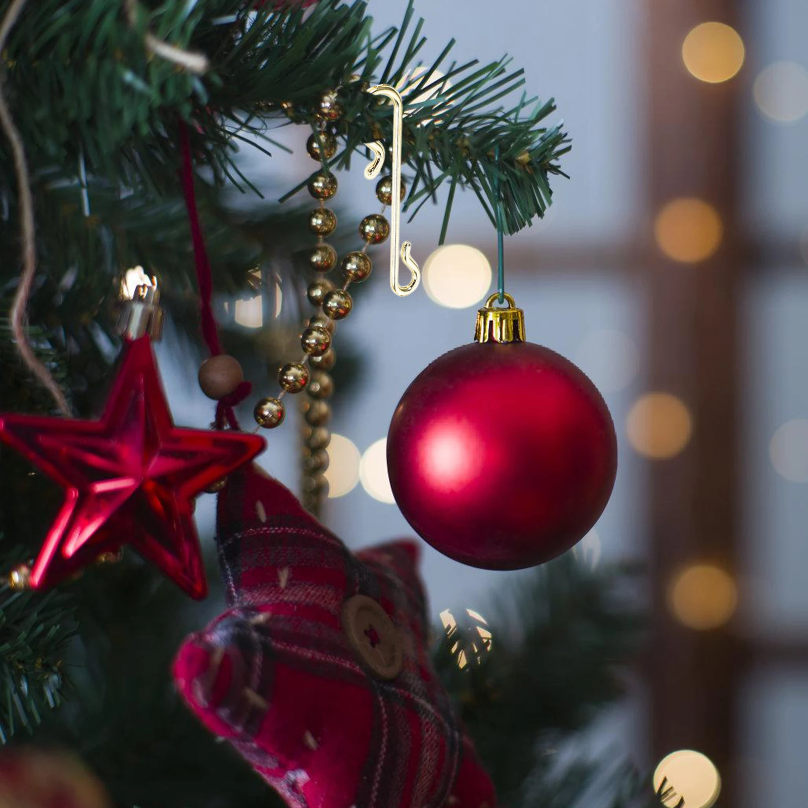 

100 PCS Christmas Tree Hook Hooks Hangers up Halloween Ornament Decor Plastic Party Hanging for