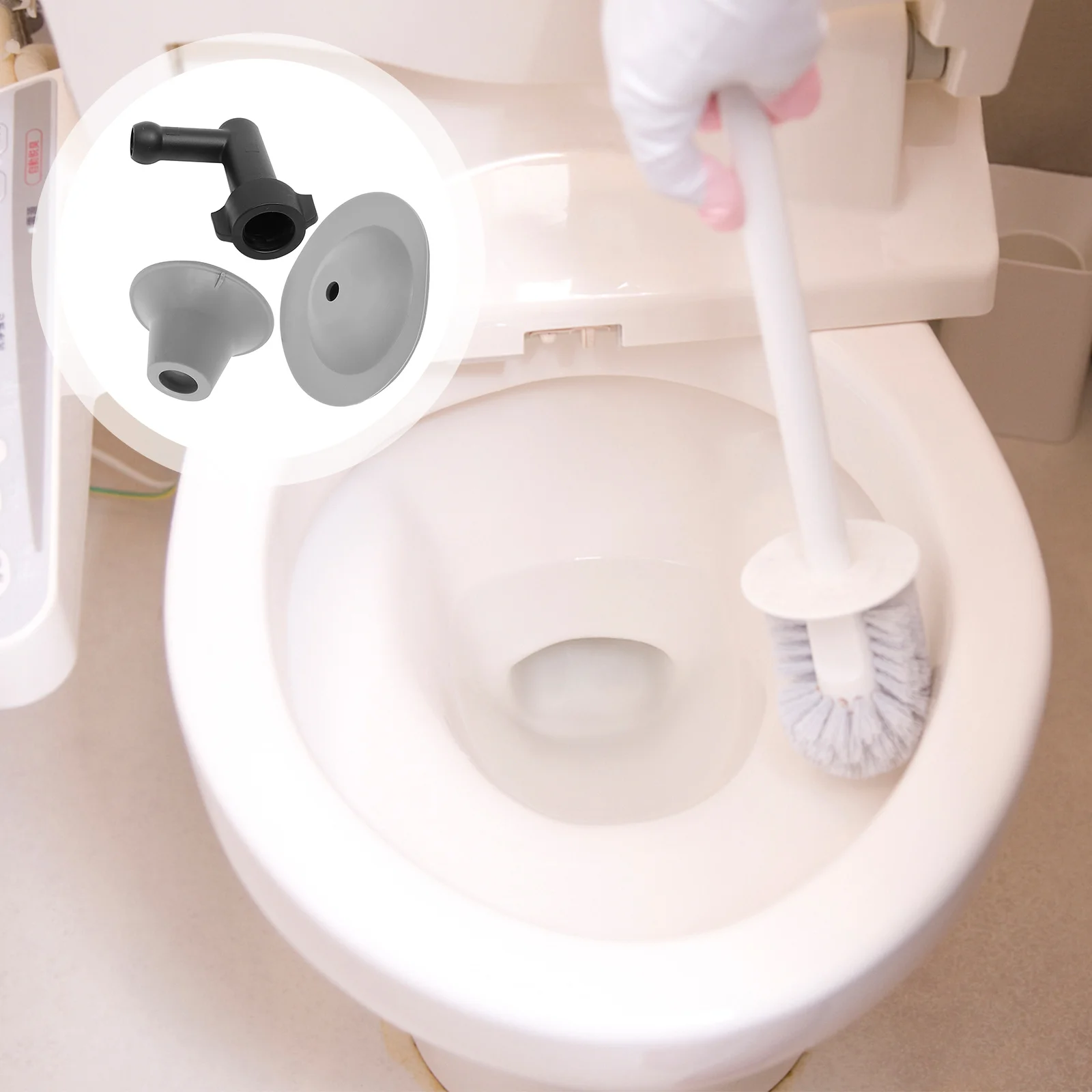 

Toilet Piston Toilet Clog Remover White Premium Material Flexible Swirl Head Drain Plunger Cleaner Piston Clog Remover