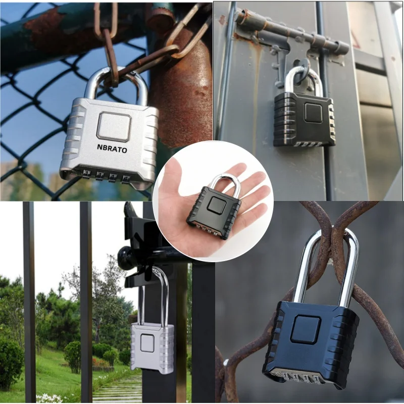 

Padlock with Password Anti-theft Design Alloy Steel Safety Lock Rust-proof Padlock Locker Anti-theft Outdoor Door Lock