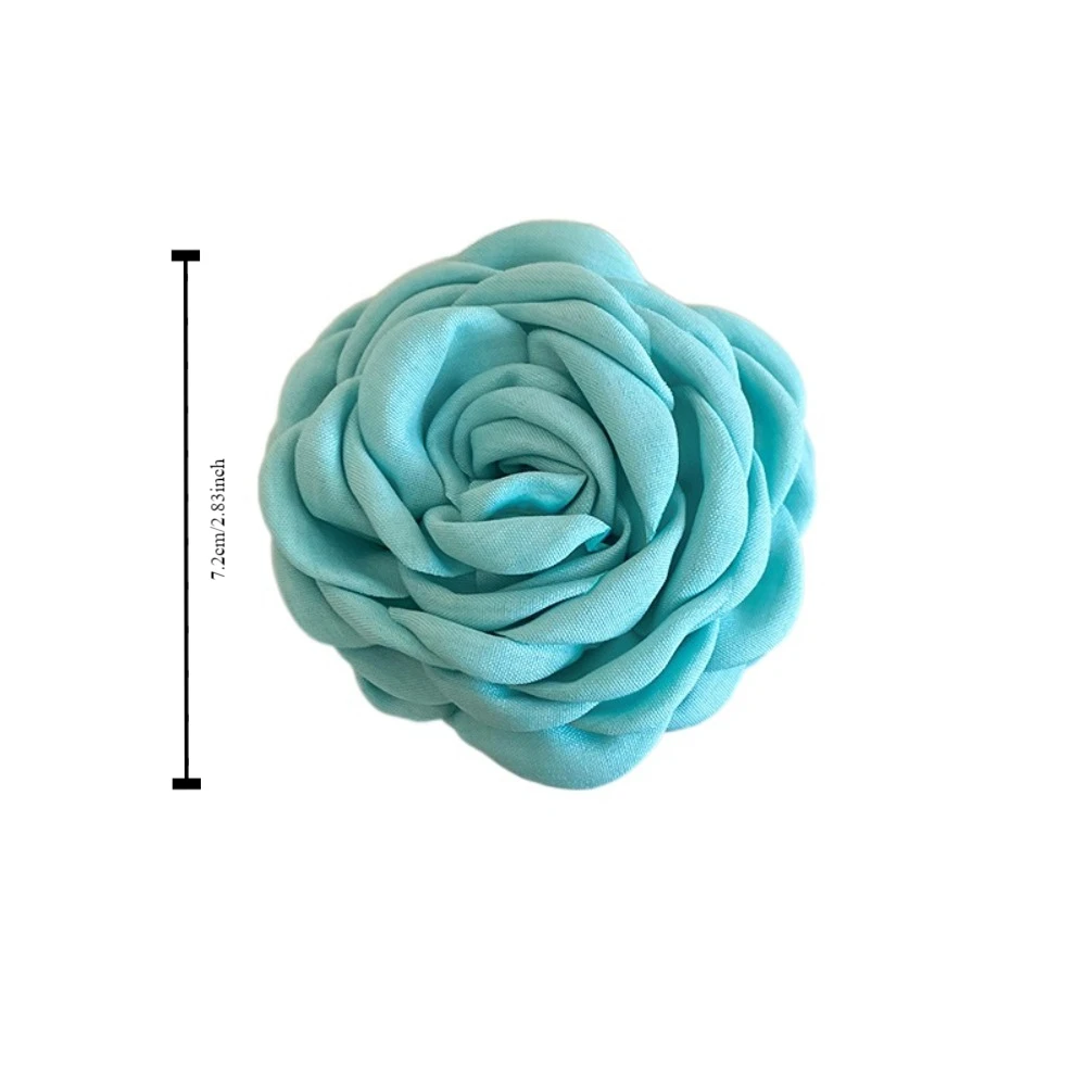 Garra de cabelo grande para viagens, garra rosa simulada, captura flor rosa, grampo de caranguejo de cabelo azul acessórios de cabelo