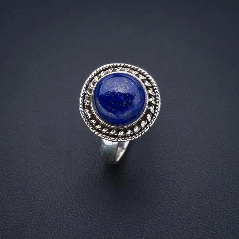 

StarGems Natural Lapis Lazuli Handmade 925 Sterling Silver Ring 7 F0048