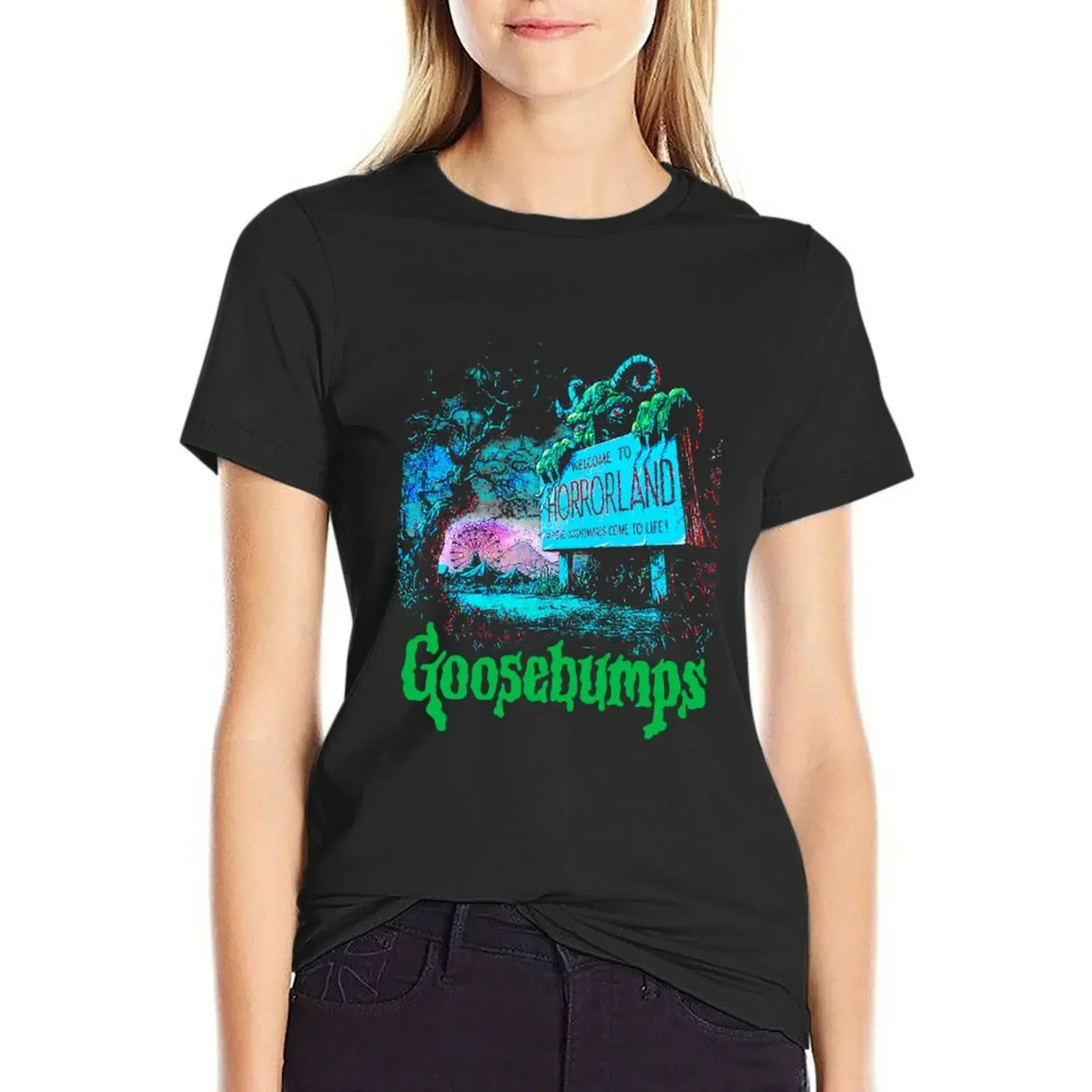 

Goosebumps Horrorland T-Shirt plus size tops Blouse tees kawaii clothes Woman fashion
