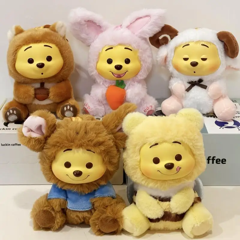 

Genuine Winnie The Pooh Naughty Party Vinyl Face Doll Blind Box Cute Puffy Figurine Collectible Toy Kawaii Kid Birthday Gift