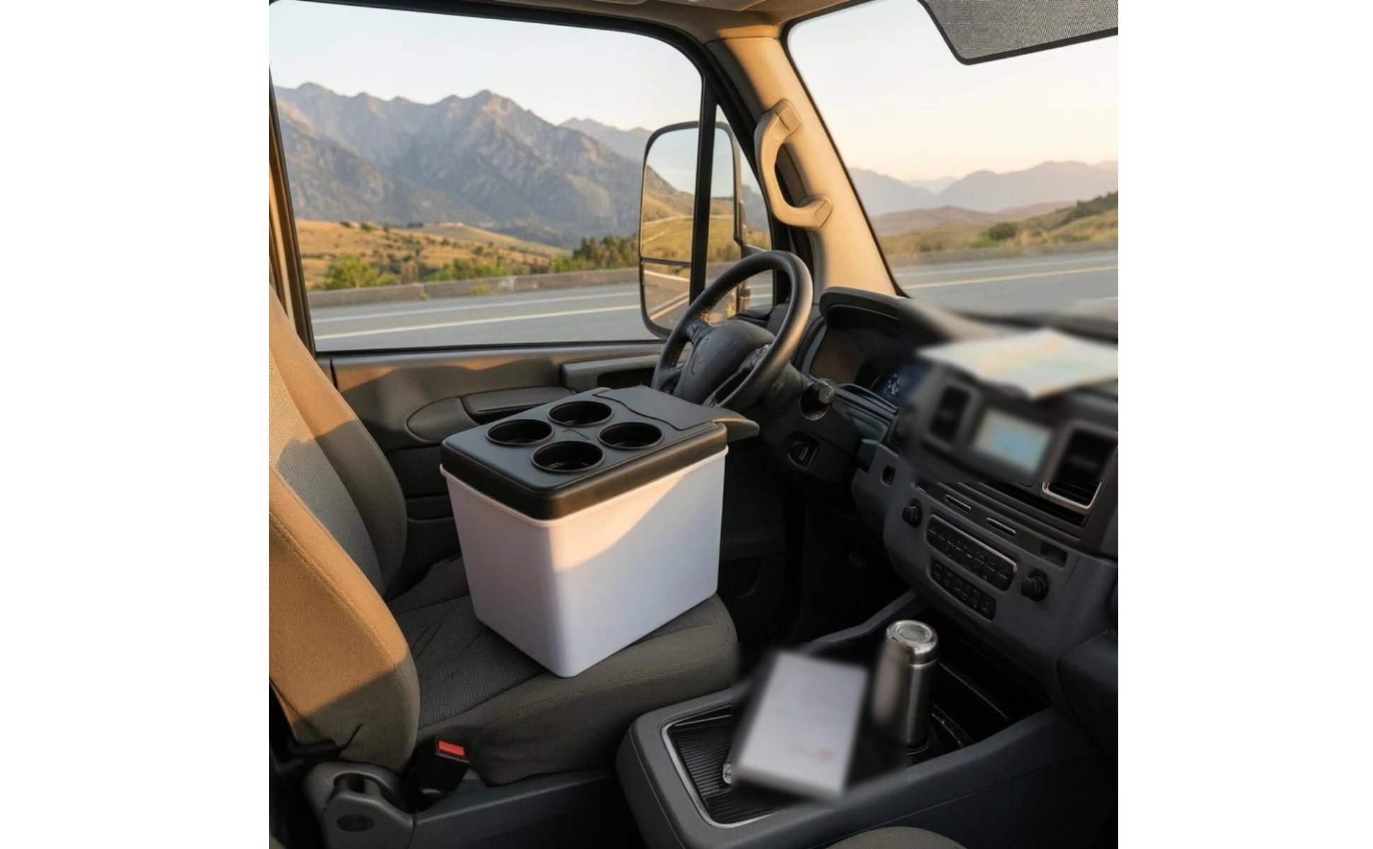Thermoelectric Car Fridge Cool and Warm Portable Electric Cooler 12 Volt Cooler Cup Holders Portable Refrigerator Compact