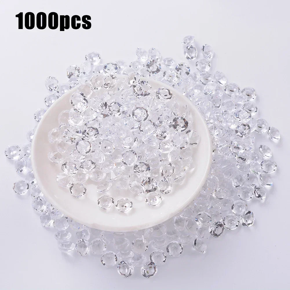 1000pcs 3-10mm Transparent Acrylic Beads Mixing Loose Beads For Jewelry Making DIY Crystals Diamond Wedding Party Decorate