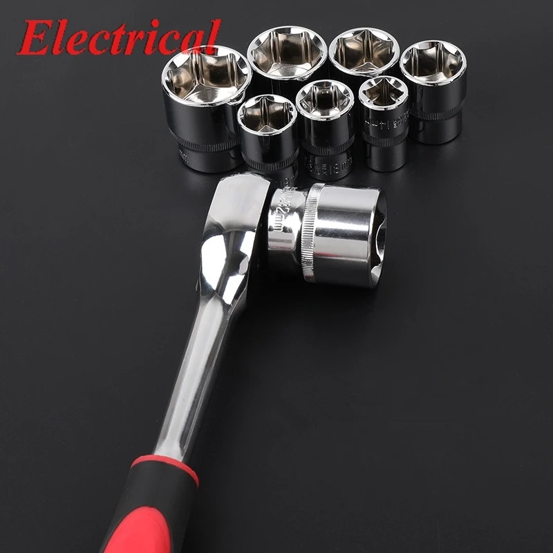 20 pz/set 8MM 9MM 10 11 12 13 14 15 16 17 18 19 20 21 22 23 24 esagono 1/2 chiave a bussola corta testa manica in lega di cromo vanadio