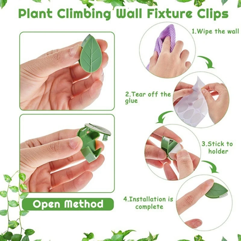 10Pcs 식물 등반 벽 고정 장치 클립 등나무 포도 나무 고정 자체 접착 후크 보이지 않는 정원 바인딩 클립 벽 스티커 Dropship