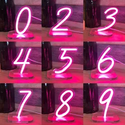 Neon Night Light Number Light Suitable For Bedroom Home Cafe Birthday Anniversary Party Decorative Table Desk Light Lamp