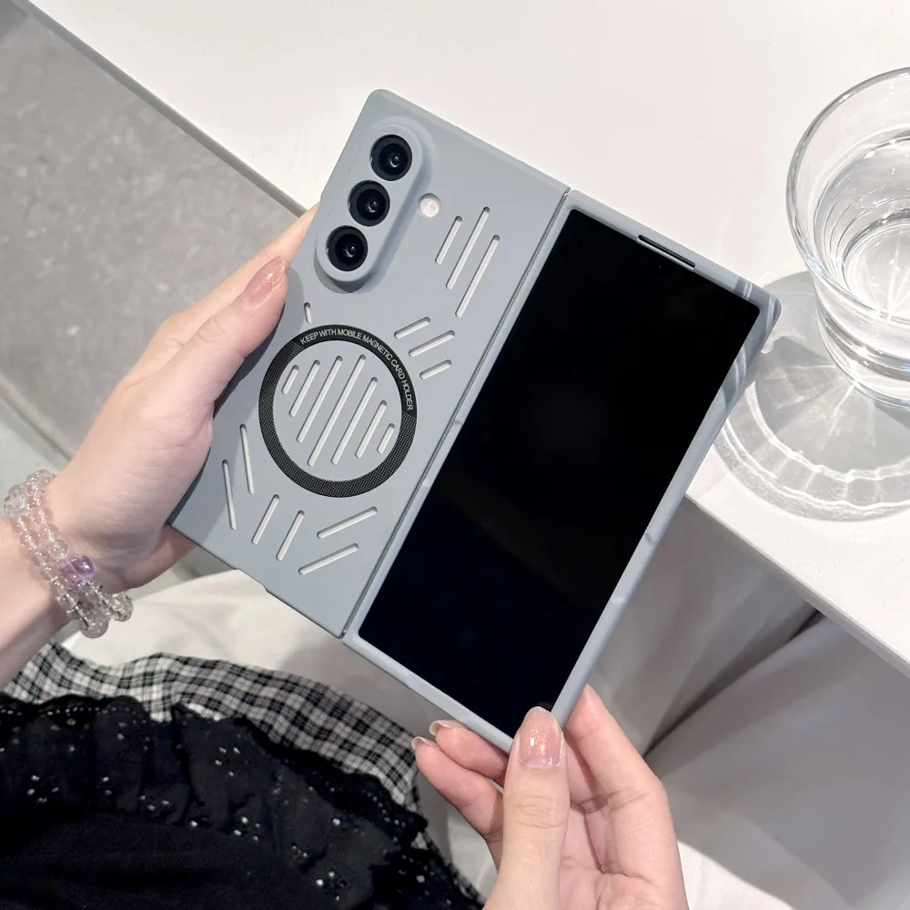 

Чехол для Samsung Galaxy Z Fold 7, жесткий рассеиватель тепла, магнитная защитная задняя крышка с беспроводной зарядкой для Z Fold 7, 6 5 4, корпус