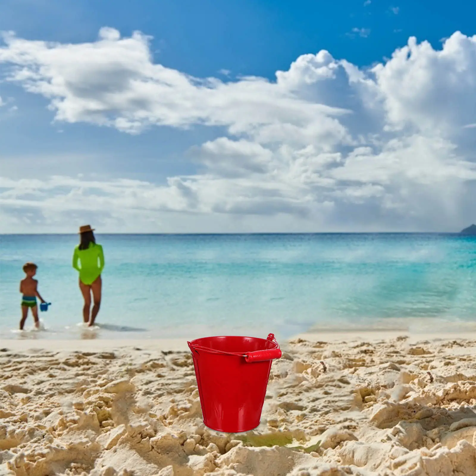 

Набор из 4 детских жестяных ведерок для пляжа и игр с песком на открытом воздухе