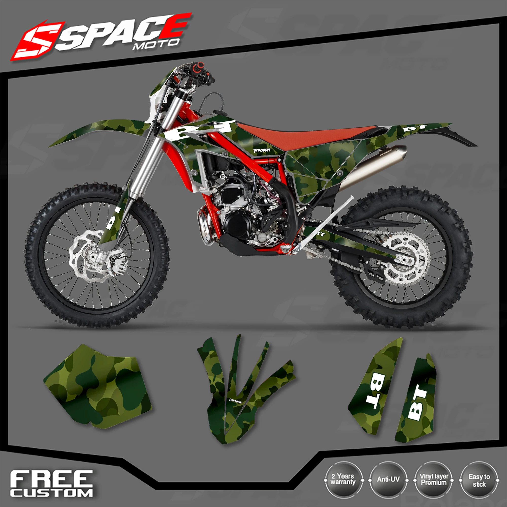 

Наклейки SPACE Custom Motorcycle Graphics Background Decal для Beta 250 300 Xtrainer 2015-2019, комплекты эндуро-наклеек 02