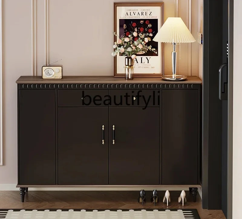 

Shoe Cabinet Large Capacity Multi-layer Extra Large Entrance Storage Cabinet Home Outdoor Corridor Black Entryway Cabi