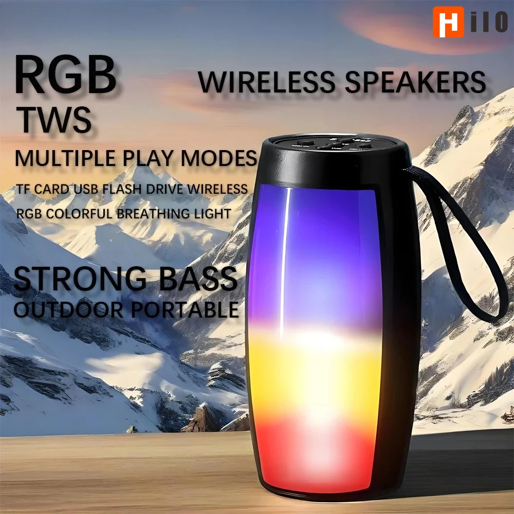 Altoparlante wireless con luci colorate Bluetooth RGB con luce LED Stereo esterno portatile Supporta l'espansione del disco TF e U