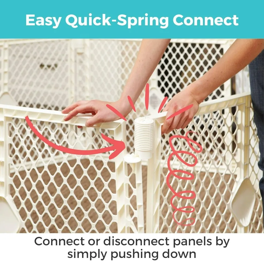 Superyard Ultimate Play Yard: box indipendente per bambini a 6 pannelli con porta per uso interno o esterno che impedisce fino a 18,5 quadrati F