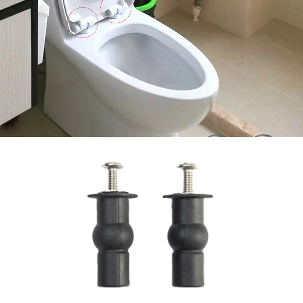 2pcs Expansion Screw Toilet Seat Top Fix Seat Hinge Hole Fixings Well Nut Screw Rubber Back To Wall Toilet Cover Accessories