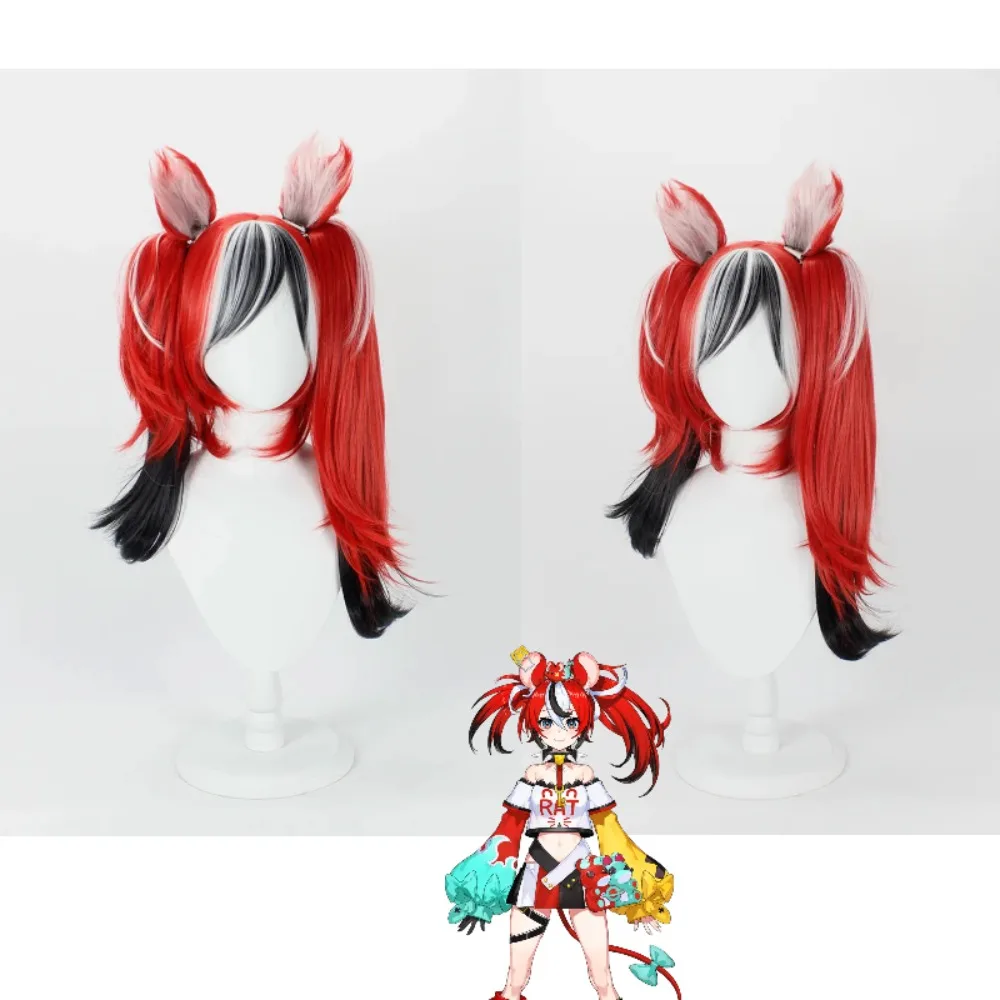 

Hakos Baelz Hololive VTuber Косплей Парик Красный и Черный Длинные Прямые Волосы