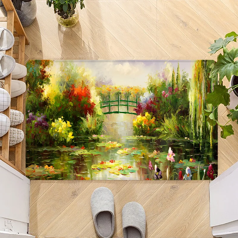 

Claude Monet Painting Art Aesthetic Door Mat Entrance Non-slip Doormat Washable Kitchen Carpet Hallway Rugs Bath Door Mats