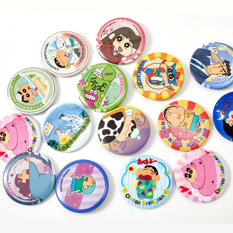 Shinchan Crayon Badges Blind Box Toy ACG Anime Accessories Brooch Collection Bag Jacket Ornaments Birthday Gifts