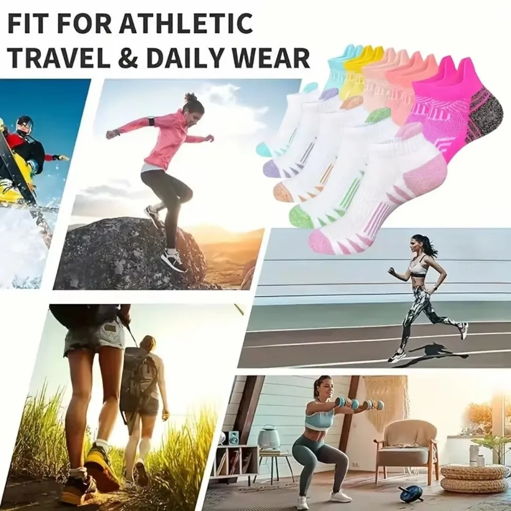 

5 Pairs New Fashionable Stripes Sports Socks Sweat Absorbing Comfortable Cycling Socks Breathable Neutral Socks Casual Wear