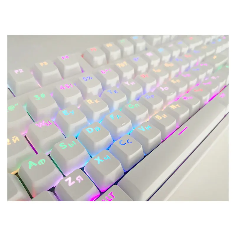 OEM Russian/French/Spanish/Korean/Abnt2 RGB Keycaps For Gaming Mechanical Keyboard Transparent ISO Layout Gamer Keyboard Keycaps