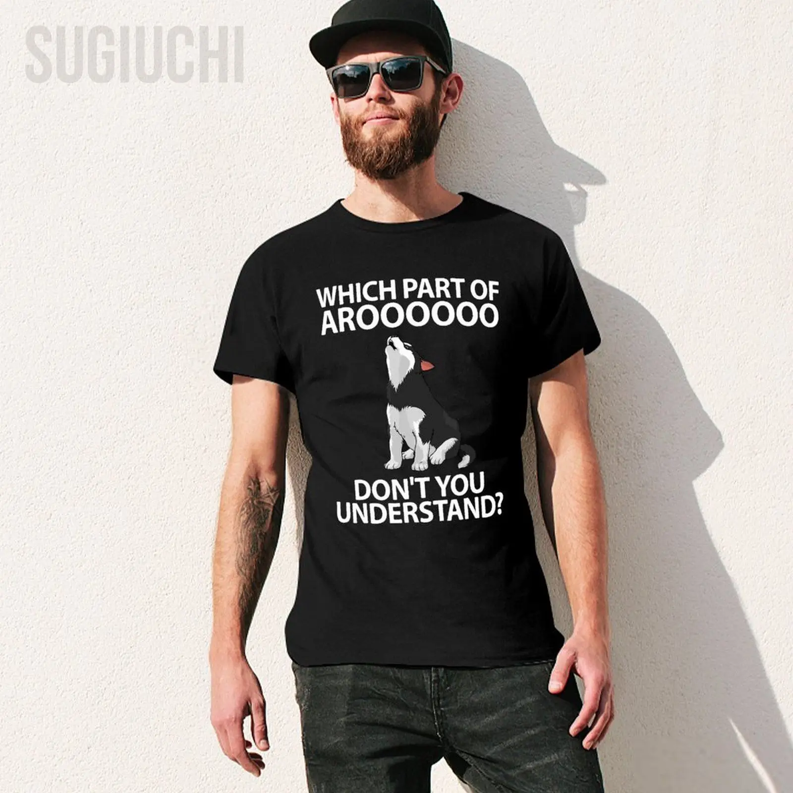 Männer sibirischen Husky Hündchen Huskies Liebhaber, der Teil von arooooo Sie nicht verstehen T-Shirt T-Shirts T-Shirts Frauen Baumwolle T-Shirt