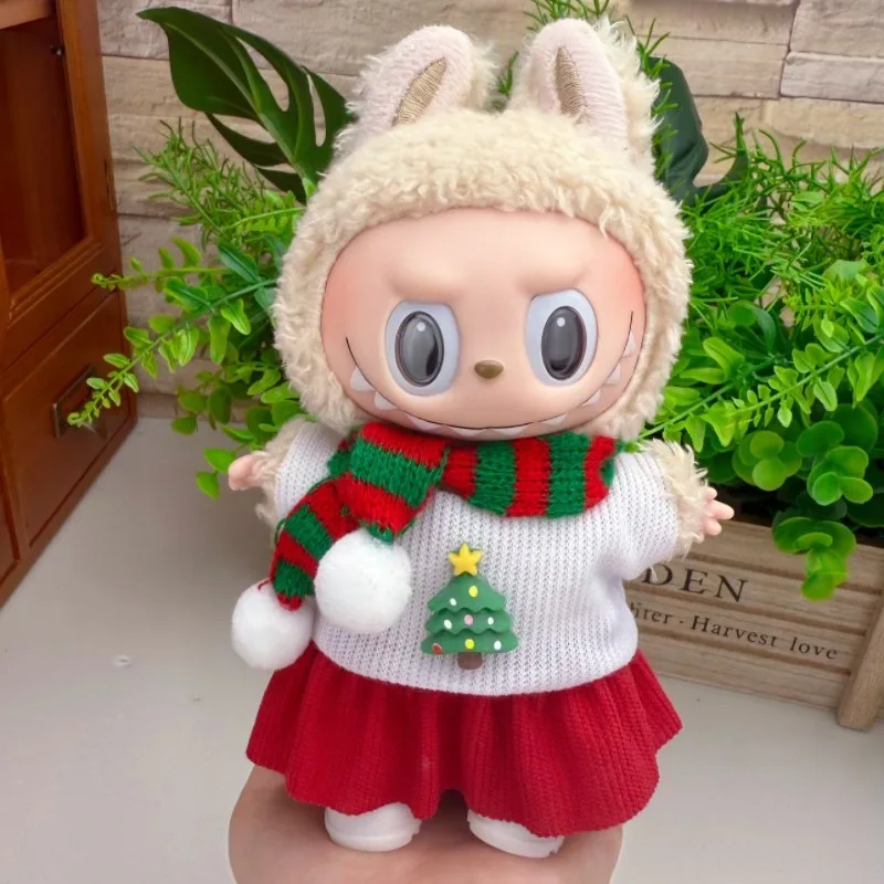 17 سنتيمتر لطيف البسيطة أفخم دمية الملابس الزي اكسسوارات لكوريا Kpop Exo Labubu المعبود الدمى عيد الميلاد محبوك سترة طفل هدية #5