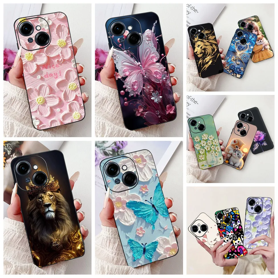 6.67'' For Tecno Spark Go 1 Case Pop 9 Cover Cute Cat Cartoon Fashion Butterfly Boy Girl Back Cover For Tecno Pop 9 Phone Case