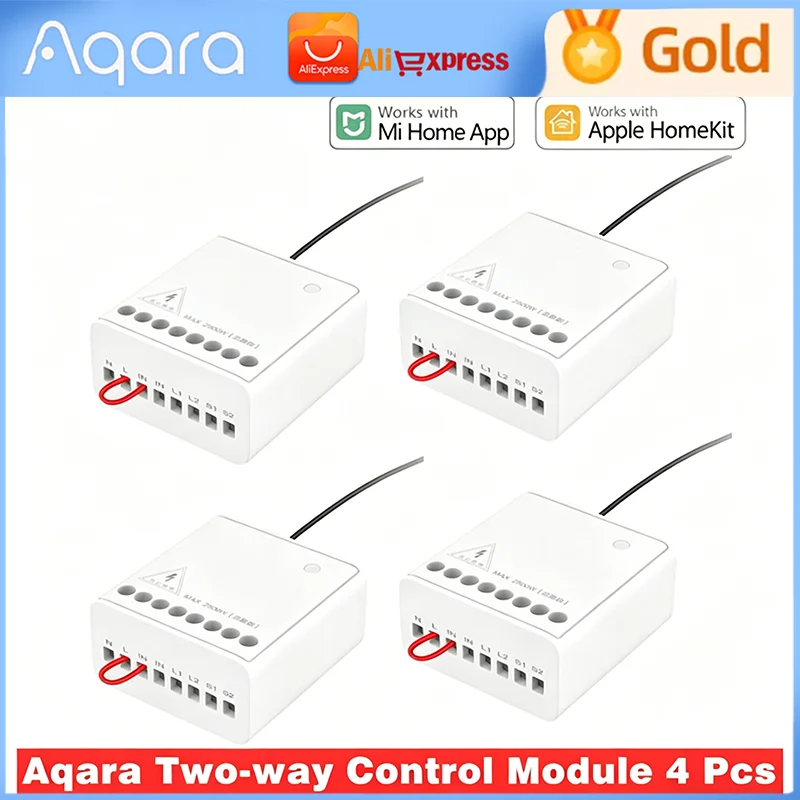 Original Aqara two-way Control Module Relay Switch Controller Zigbee Smart Timer Channels Works With Xiaomi Mi Home Homekit APP