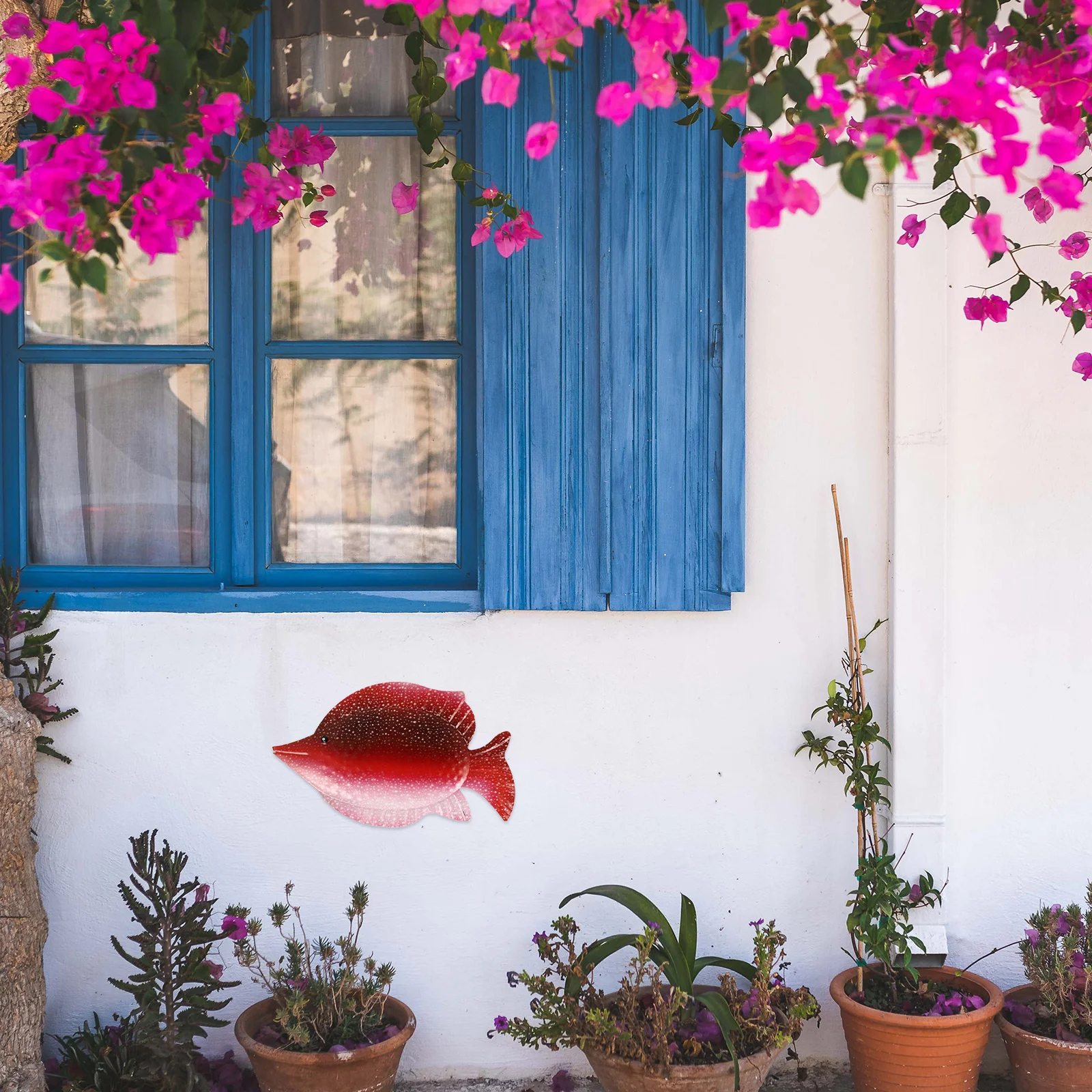 

1Pcs Fish Wall Hanging Iron Fish Shaped Decoration for Home Garden Wall Art Creative Ornament Garden Ornaments