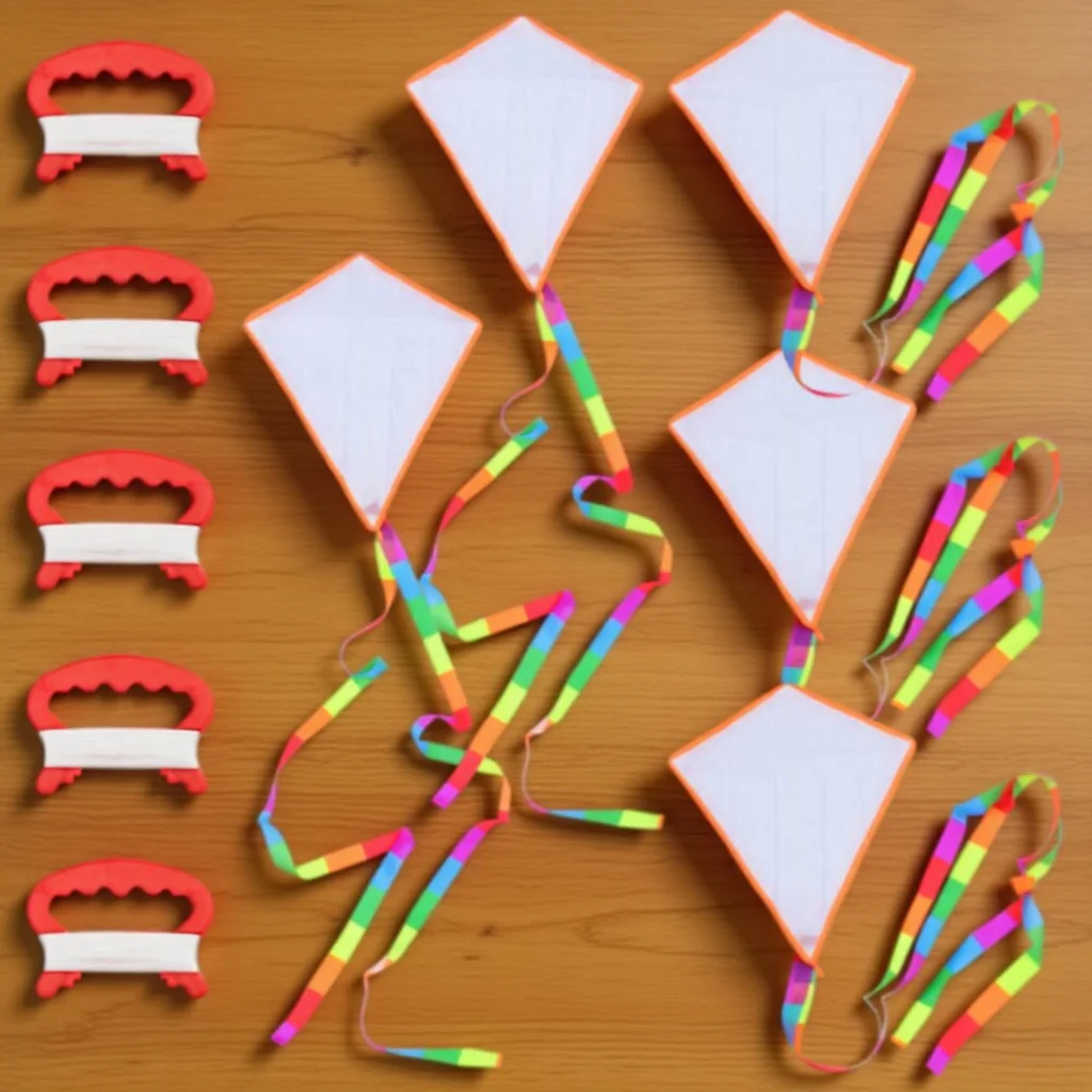 5 set Kids Portable Diy Blank Painting Kit Children Craft Activity Set Fun Flying Interactive Blank Kite Drawing Kite