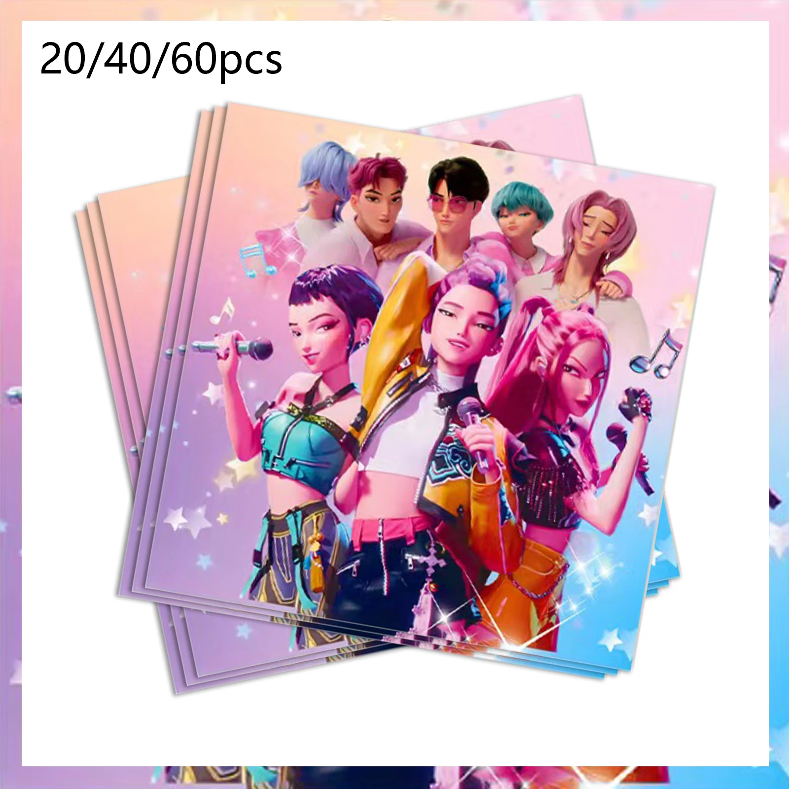 20/40/60 pièces KPop: fournitures de fête des chasseurs de démons, serviettes pour KPop: décorations de fête d'anniversaire des chasseurs de démons.