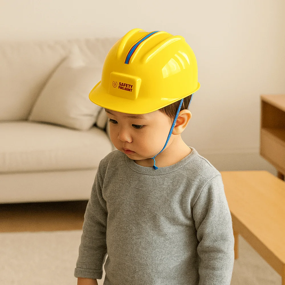 Cute Plastic Simulation Engineering Hat Cosplay Ornaments Safety Engineering Hat Construction Hat Parent-child