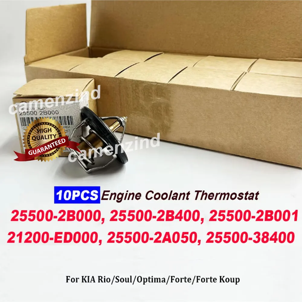 

10PCS 25500-2B000 Engine Coolant Thermostat 255002B000 255002B400 255002B001 21200-ED000 25500-2A050 For H-yundai Kona K-ia Rio
